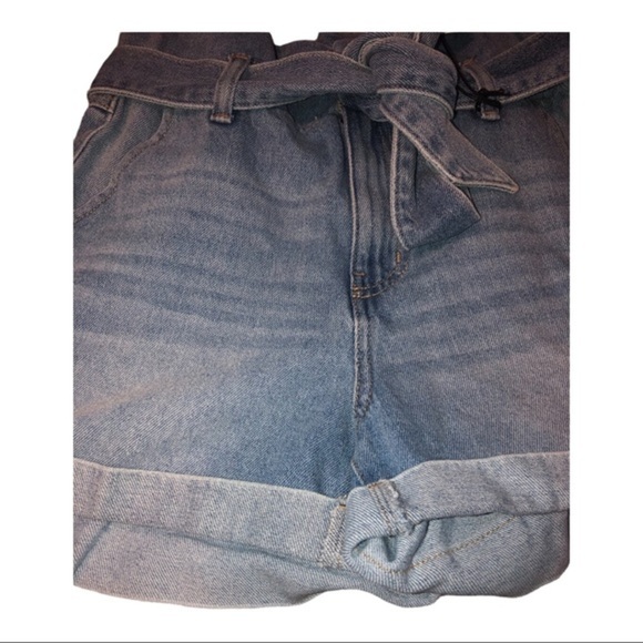Sincerely Jules Super high rise whiskered paperbag waist denim jean shorts size5 - Picture 8 of 10